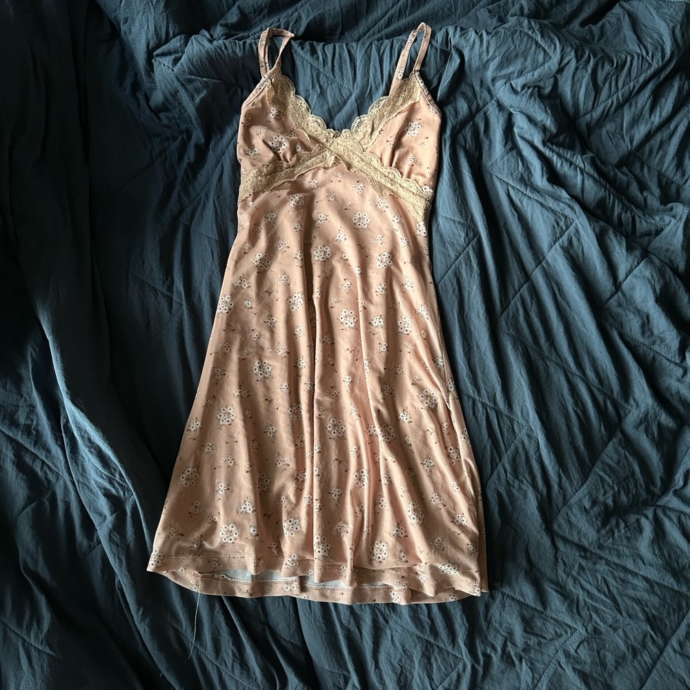 Lace Trimmed Slip Dress